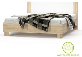 Κρεβάτι Geneva pakoworld φυσικό-λευκό 160x200εκ
