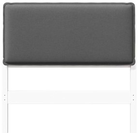 vidaXL Ταπετσαρισμένο κεφαλάρι Λευκό και Ανοιχτό Γκρι 100 cm