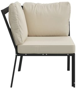 vidaXL Καρέκλα Κήπου 76 x 76 x 79 εκ. Ατσάλινη Μαξιλάρια Χρώμα Άμμου