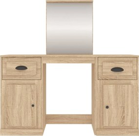 vidaXL Μπουντουάρ με Καθρέφτη Sonoma Δρυς 130x50x132,5 εκ.