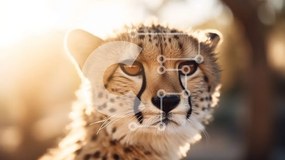 Σετ των 2 Intra Συλλεκτικό Ξύλινο Παζλ Plywood  4mm - Κοντινό πλάνο ενός τσιτάχ με κλειστά μάτια Σε Ξύλινο Κουτί - Διαστάσεις: 10x10 cm – 25 κομμάτια