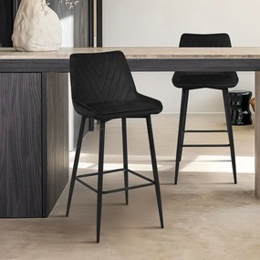 Σκαμπό Μπαρ Με Πλάτη (50.5x46x94) Spitishop Elio Black