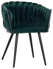 Πολυθρόνα Luanda HM8741.03 60x54x78cm Black-Green Velvet, Metal