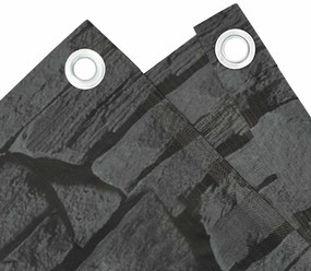 vidaXL Περίφραξη Μπαλκονιού Σχέδιο Ledge Stone Γκρι 400x90 εκ. PVC