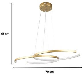 Φωτιστικό οροφής Led Cres Megapap μεταλλικό χρώμα χρυσό 70x48x65εκ.