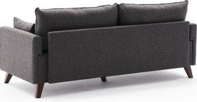 Τριθέσιος Καναπές Ανθρακί BELLA 81x208x85