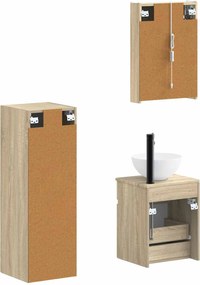 vidaXL Σετ Επίπλων Μπάνιου 4 pcs Sonoma Δρυς