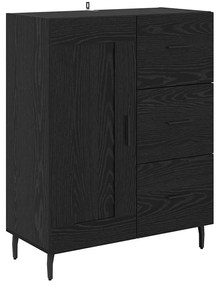 vidaXL Highboard με συρτάρι 2 pcs Μαύρη Οξυά Επεξεργασμένο ξύλο