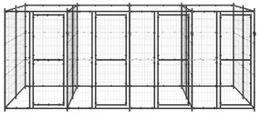 Κλουβί Σκύλου Εξωτερικού Χώρου 9,68 μ² από Ατσάλι  - Μαύρο