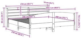 ΣΚΕΛΕΤΟΣ ΚΡΕΒΑΤΙΟΥ ΧΩΡΙΣ ΣΤΡΩΜΑ 200X200 ΕΚ ΜΑΣΙΦ ΞΥΛΟ ΠΕΥΚΟΥ 3306954