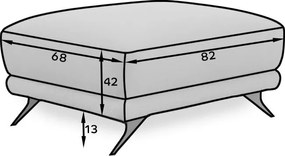 Πουφ Megis-Leuko - 82.00Χ68.00Χ42.00cm