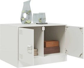 vidaXL Τραπεζάκι Σαλονιού Λευκό 67 x 50 x 44 εκ. από Ατσάλι