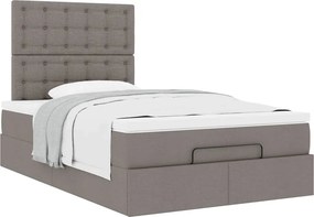 vidaXL Οθωμανικό κρεβάτι με στρώμα Taupe 120x190 cm Ύφασμα