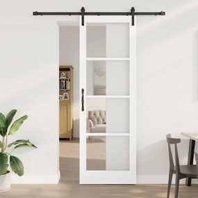 vidaXL Συρόμενη Πόρτα ORKDAL Λευκό 78 x 232 cm Μασίφ ξύλο πεύκου