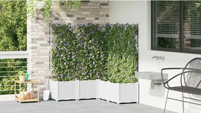 vidaXL Γλάστρα Κήπου 5 τμχ. Λευκό 120 x 120 x 143 εκ. PP