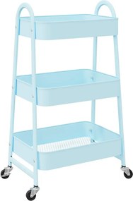 vidaXL Τρόλεϊ αποθήκευσης 3 Επίπεδα Μπλε 42x41,5x77 εκ. Ατσάλι