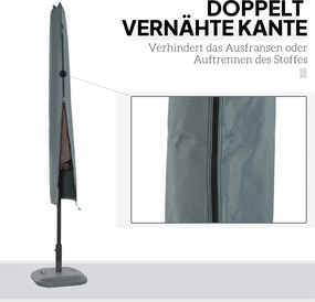 Κάλυμμα ομπρέλας κήπου Αδιάβροχο φερμουάρ Oxford Polyester 70" Γκρι