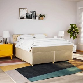 ΚΡΕΒΑΤΙ BOXSPRING ΜΕ ΣΤΡΩΜΑ ΚΡΕΜ 180X200 ΕΚ. ΥΦΑΣΜΑΤΙΝΟ 3289071