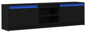 vidaXL Ντουλάπι TV Μαύρο 182 x 34 x 50 εκ. Επεξεργασμένο ξύλο