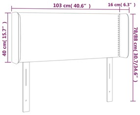 vidaXL Κεφαλάρι Κρεβατιού LED Taupe 103x16x78/88 εκ. Υφασμάτινο