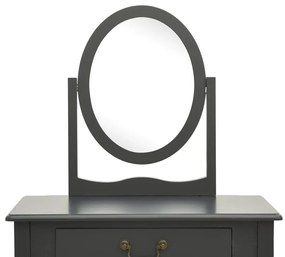 vidaXL Μπουντουάρ με Σκαμπό Γκρι 65x36x128 εκ. Ξύλο Παυλώνιας / MDF