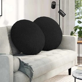 vidaXL Μαξιλάρια καθισμάτων 2 pcs Μαύρο Ø60 x 21 εκ ύφασμα