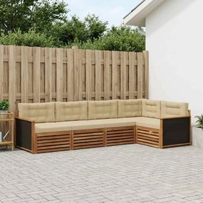 vidaXL Σειρά Καναπέ Εξωτερικού 5 pcs Φυσικό και Μπεζ