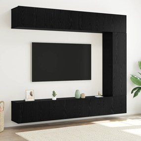 vidaXL Σετ 5 κομματιών για επιπλο TV τοίχου σε μαύρο δρυ
