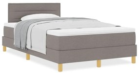 vidaXL Κρεβάτι box spring με στρώμα Taupe 120 x 200 cm ύφασμα