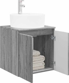 vidaXL Επιτοίχιο έπιπλο νιπτήρα μπάνιου Γκρι Sonoma