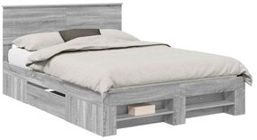 vidaXL Σκελετός Κρεβατιού με κεφαλάρι Γκρίζο Σονομα 160 x 200 cm