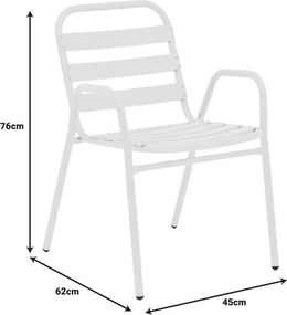 Τραπεζαρία Watson-Sussie pakoworld μέταλλο λευκό- γυαλί 70x70x70εκ