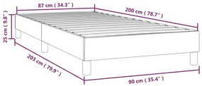 ΠΛΑΙΣΙΟ ΚΡΕΒΑΤΙΟΥ BOXSPRING ΣΚΟΥΡΟ ΓΚΡΙ 90 X 200 ΕΚ. ΥΦΑΣΜΑΤΙΝΟ 3120485