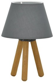 Table lamp PWL-1071 Ε27 grey-walnut D22x32cm 22x22x32 εκ.