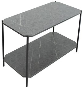 Τραπέζι σαλονιού Mara MDF ανθρακί μαρμάρου-μαύρο 80x40x55cm - 072-000066 - 072-000066