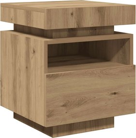 vidaXL Κομοδίνο με φώτα LED Artisan Oak 40x39x48,5 cm