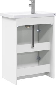 vidaXL Σετ Επίπλων Μπάνιου Λευκό 61 x 40 x 84,5 εκ Επεξεργασμένο Ξύλο