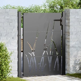 vidaXL Πύλη Κήπου, Πύλη Κήπου 105x75 εκ. Από χάλυβα Corten με σχέδιο γρασιδιού