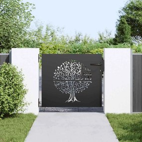 vidaXL Πύλη Κήπου Μαύρο 85 x 100 cm Ατσάλι με Επικάλυψη Πούδρας
