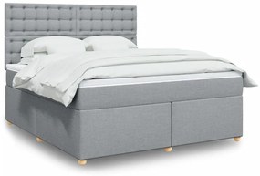 ΚΡΕΒΑΤΙ BOXSPRING ΜΕ ΣΤΡΩΜΑ ΑΝΟΙΧΤΟ ΓΚΡΙ 180X200 ΕΚ. ΥΦΑΣΜΑΤΙΝΟ 3291373