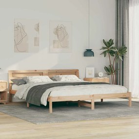 vidaXL Σκελετός Κρεβατιού Καφέ 180 x 200 cm Μασίφ ξύλο πεύκου