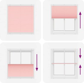 vidaXL Πλισέ περσίδα ροζ 120x150 cm Πλάτος υφάσματος 119,4 cm