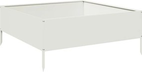 vidaXL Ζαρντινιέρα Υπερυψωμένη Λευκό 100x100x25 εκ. Ατσάλι