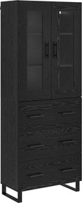 vidaXL Highboard 2 pcs Μαύρη Οξυά 69,5 x 34 x 180 εκ.