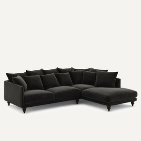 Γωνιακός καναπές από βελούδινο chenille, Lazare