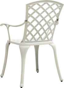 vidaXL Σετ Επίπλων Bistro 3 Τεμαχίων Λευκό από Χυτό Αλουμίνιο