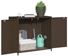 vidaXL Ντουλάπι Αποθήκευσης Κήπου Καφέ 83x45x76 εκ. Συνθετικό Ρατάν