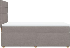 vidaXL Κρεβάτι Boxspring με Στρώμα Taupe 100 x 200 εκ. Υφασμάτινο