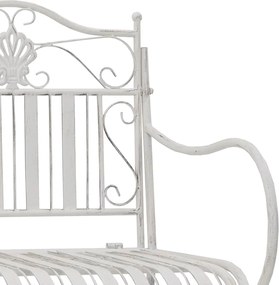 vidaXL Παγκάκι κήπου Αντίκες Λευκό 103,5 x 59 x 89 εκ. Ατσάλι