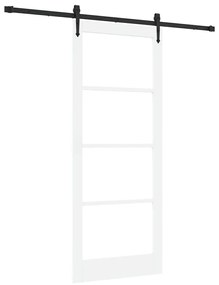 vidaXL Ολισθητή Πόρτα Χειροκίνητος Λευκό 86 x 211 cm Ξύλο και μέταλλο
